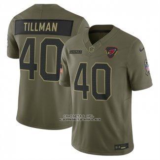 Camiseta NFL Limited Arizona Rojos Pat Tillman 2025 Salute To Service Retired Verde Militar
