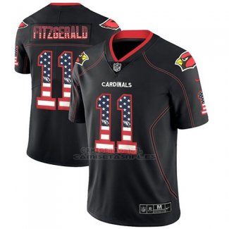 Camiseta NFL Limited Hombre Arizona Cardinals Larry Fitzgerald Negro 2018 USA Flag Fashion Color Rush