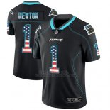 Camiseta NFL Limited Hombre Carolina Panthers Cam Newton Negro 2018 USA Flag Fashion Color Rush