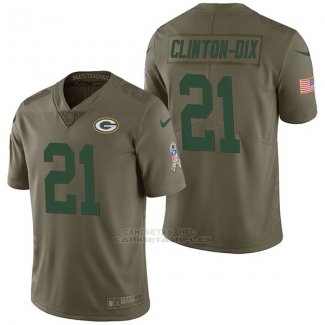 Camiseta NFL Limited Hombre Green Bay Packers 21 Ha Ha Clinton Dix 2017 Salute To Service Verde