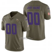 Camiseta NFL Limited Minnesota Vikings Personalizada 2017 Salute To Service Verde