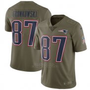 Camiseta NFL Limited Nino New England Patriots 87 Gronkowski 2017 Salute To Service Verde