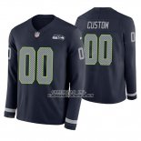 Camiseta NFL Seattle Seahawks Personalizada Azul Therma Manga Larga