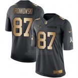 Camiseta New England Patriots Gronkowski Negro 2016 Nike Gold Anthracite Salute To Service NFL Hombre