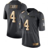 Camiseta Oakland Raiders Carr Negro 2016 Nike Gold Anthracite Salute To Service NFL Hombre