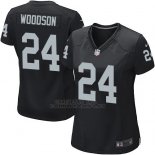 Camiseta Oakland Raiders Woodson Negro Nike Game NFL Mujer